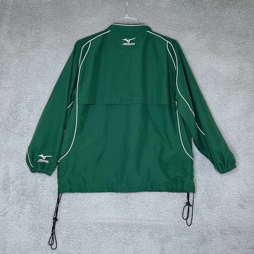 Mizuno Track Jacket Mens XL Green Running 1/4‎ Zip Lined Pockets Vented Back